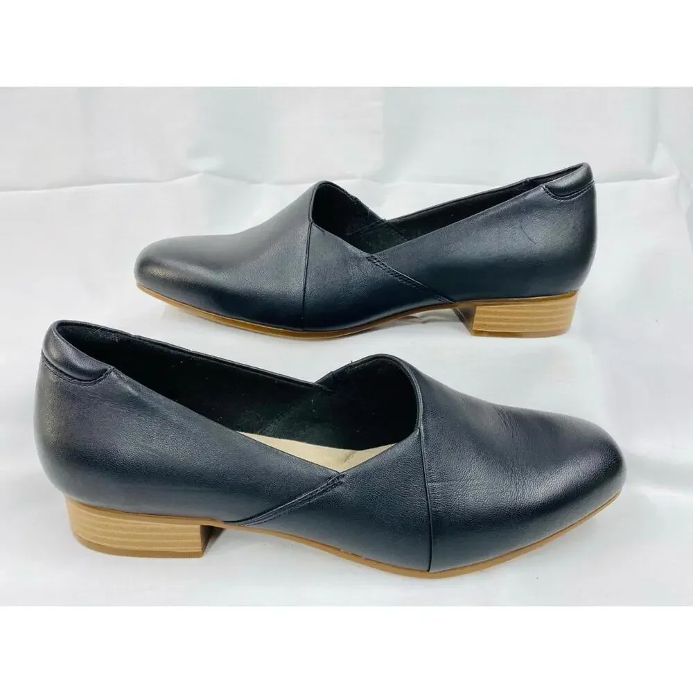 Clarks Navy Leather Loafers - Picture 5 of 9